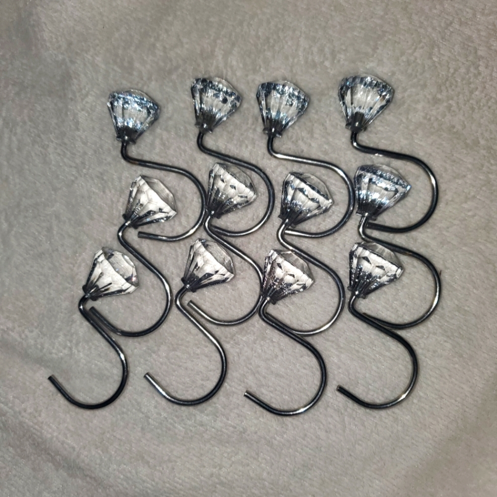 Diamond 💎 look Shower curtain hooks
